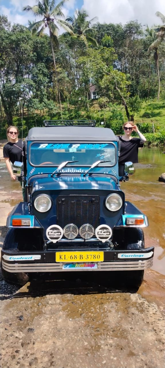 Jeep at waterfalls
